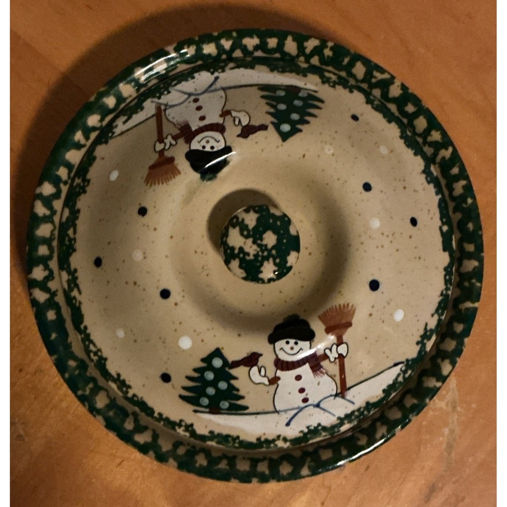 Pie Dish ABC Distributing Christmas Snowman Covered 9"β
